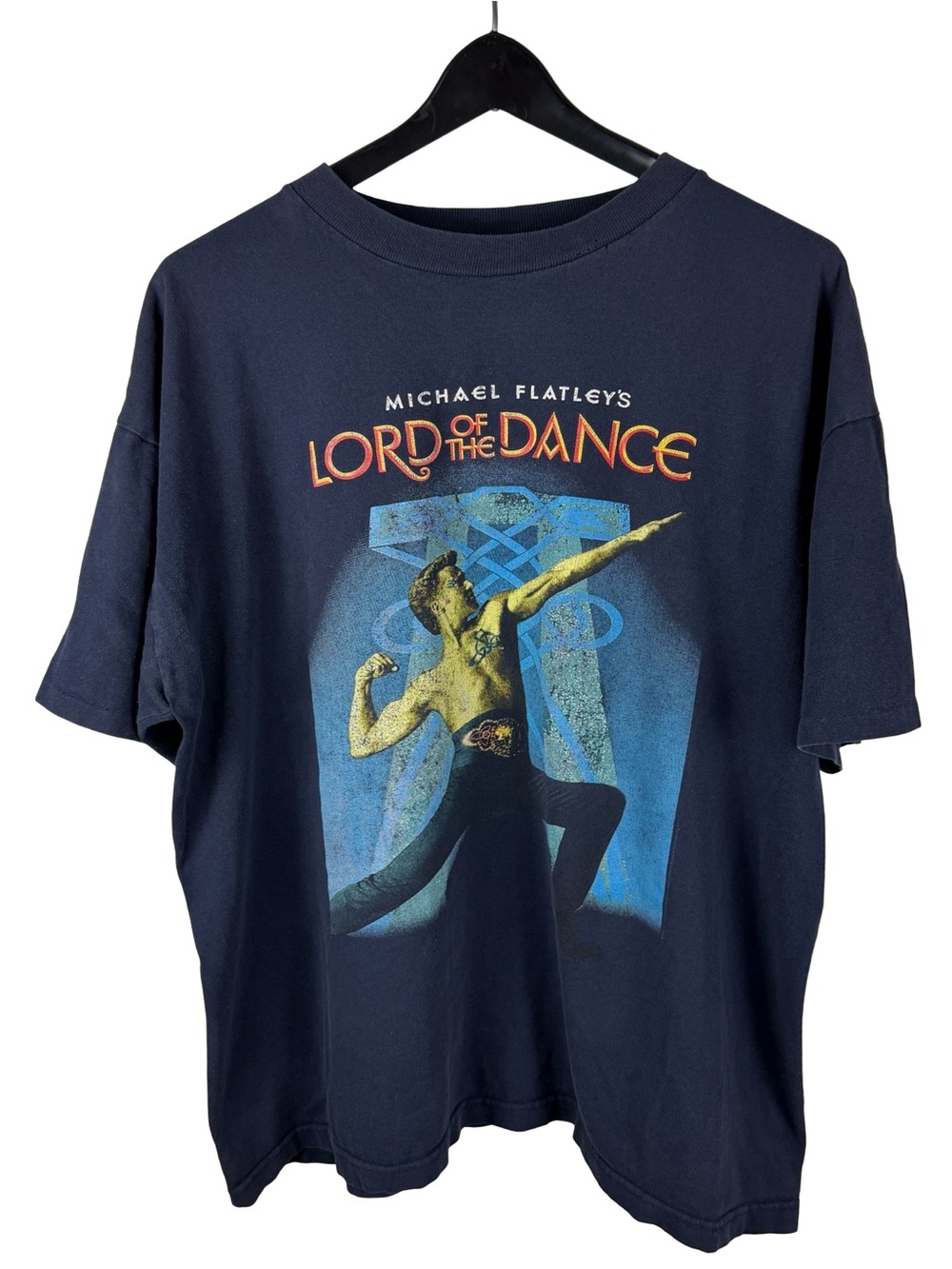Vintage 90s Michael Flatleys Lord of The Dance Promo Blue Shirt Size XL